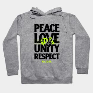 PEACE LOVE UNITY RESPECT (green/black) Hoodie